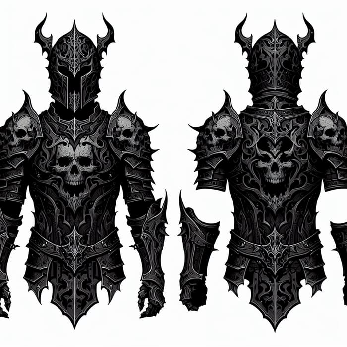 Fantasy Black Skull Armor - 32 Pixels Design | Customized Body Armour