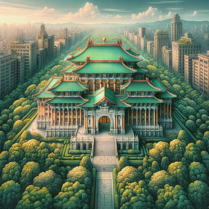 Expansive View of Taiwanese Embassy: Orientalist Art Fusion