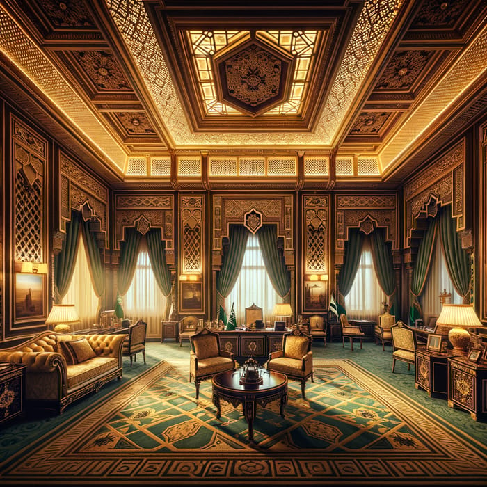Majestic Ambassadorial Office in Saudi Arabian Embassy | Regal Opulence