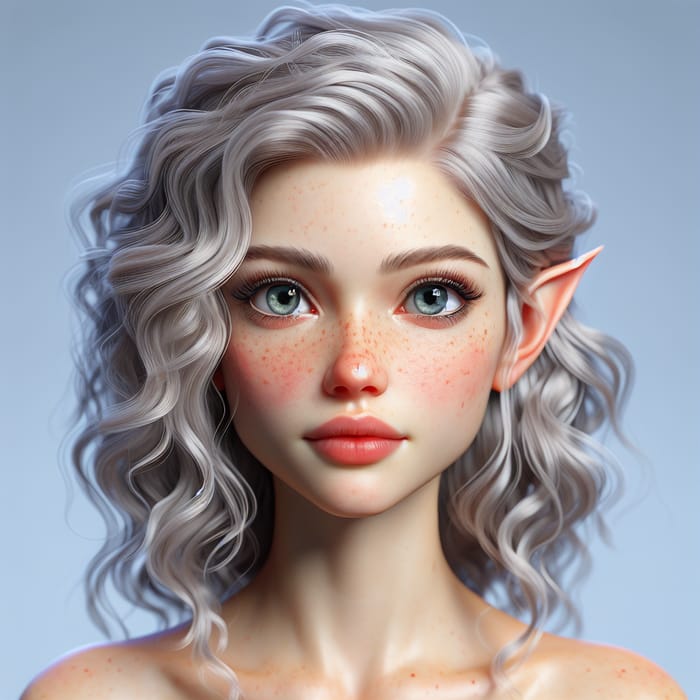 Pretty Tiger Young Elf with Flawless Skin & Silver Curls