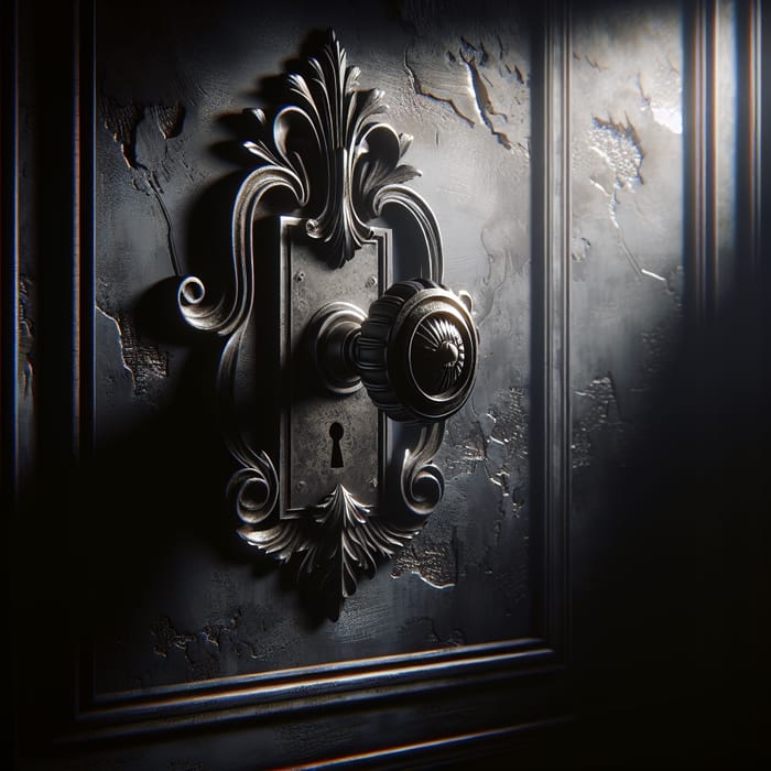 Dynamic Dark Stylish Background with Rustic Door Lever Showcase