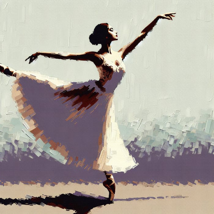 Minimalist Impressionism: Graceful South Asian Ballet Dancer