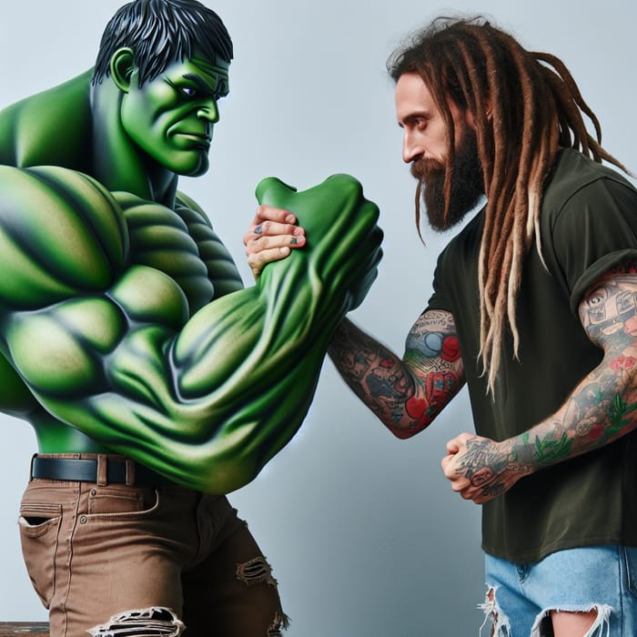 Lil Wayne Arm Wrestle with Hulk: Strength and Unity Displayed
