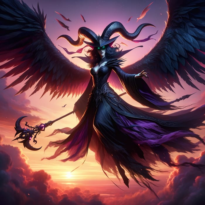 Maleficent Soaring with Enchanting Wings - Captivating Image