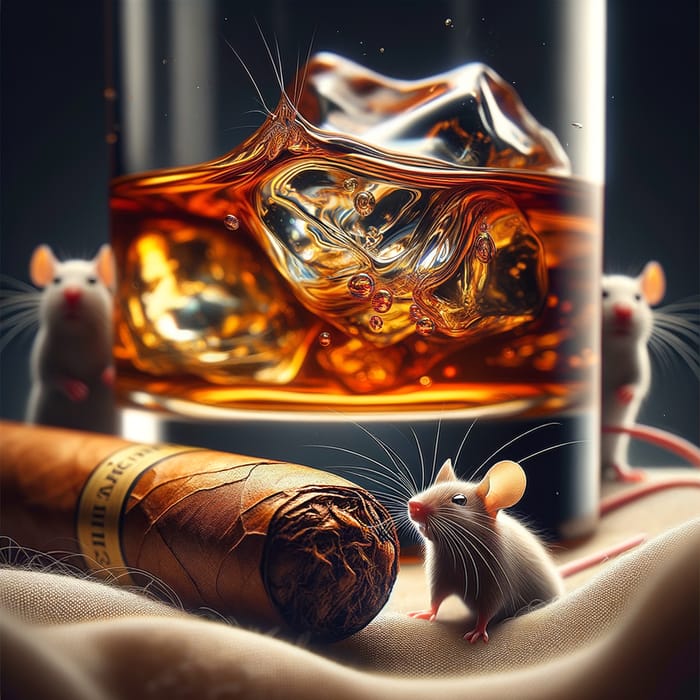 Luxury Whisky and Cigar Image for Miniature Mouse Menu