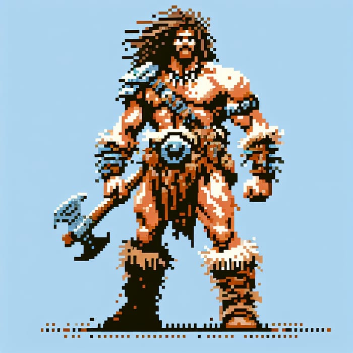 Classic Barbarian Warrior Pixel Art | Nostalgic RPG Design