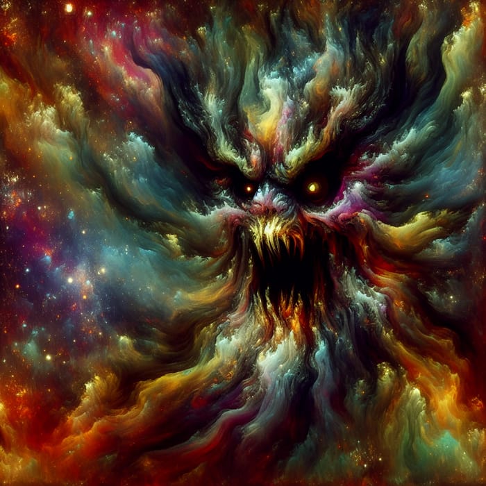 Eldritch Entity in Abstract Expressionism: Ominous Cosmic Dread