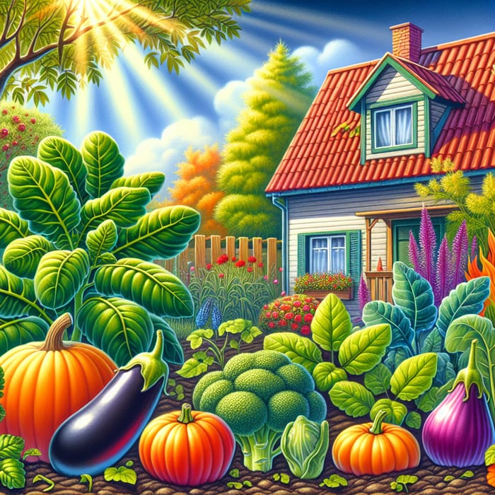 Lively House Backyard Featuring Fresh Harvested Vegetables