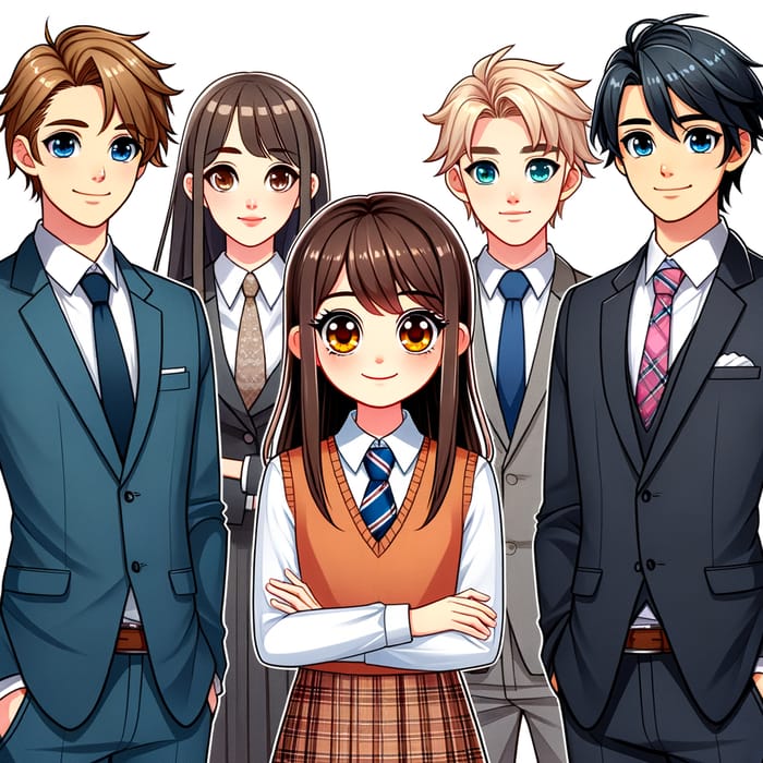 Stylish Teenagers With Innocent Anime Style Character
