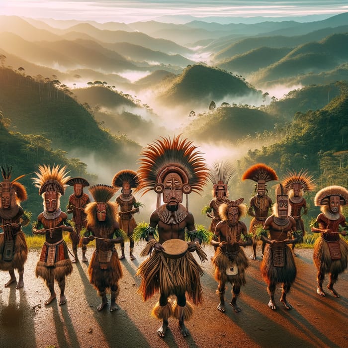 Asaro Tribe Dance in Papua New Guinea | AI Art Generator | Easy-Peasy.AI