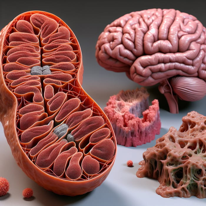 Mitochondria, Liver, and Brain Organs: Intricate Scientific Visualization