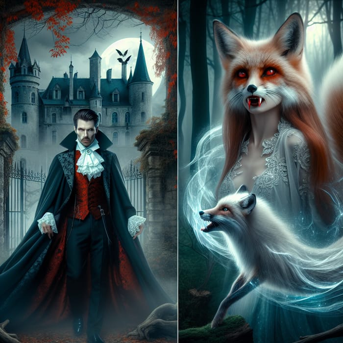 Dark Fantasy: Vampire vs. Nine-Tailed Fox Encounter