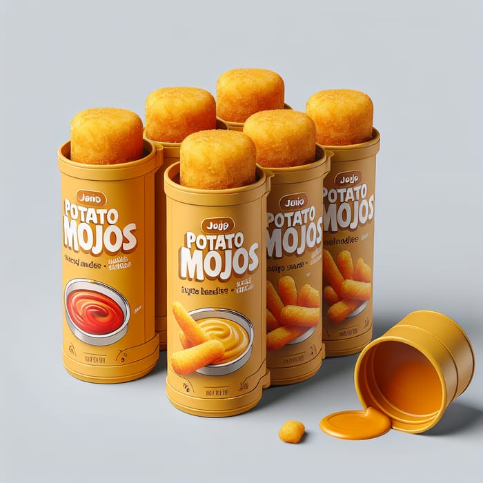 Delicious Potato Mojos Packaging with Sauce Holder