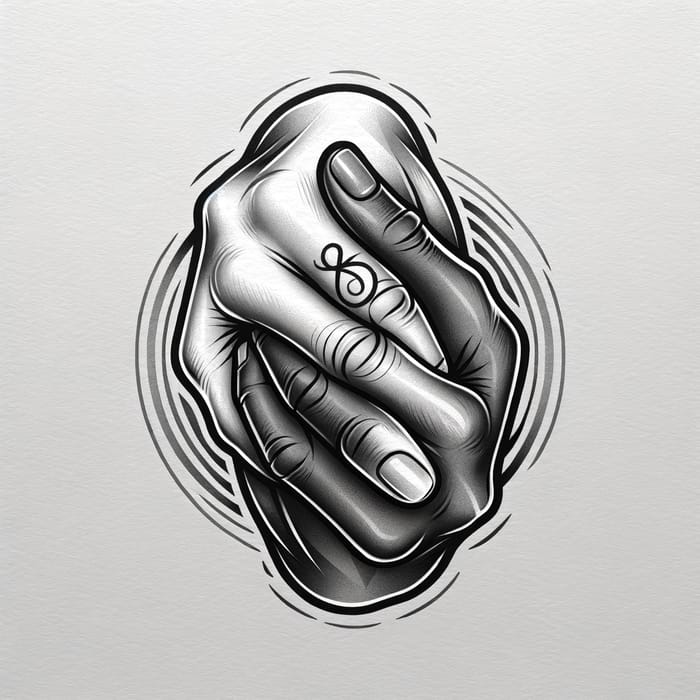 Interlocked Hands Tattoo with J & N Initials Design