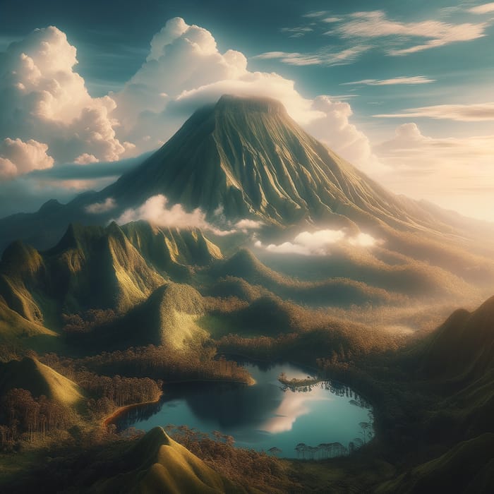 Majestic Gunung Landscape: Tranquil Beauty Captured