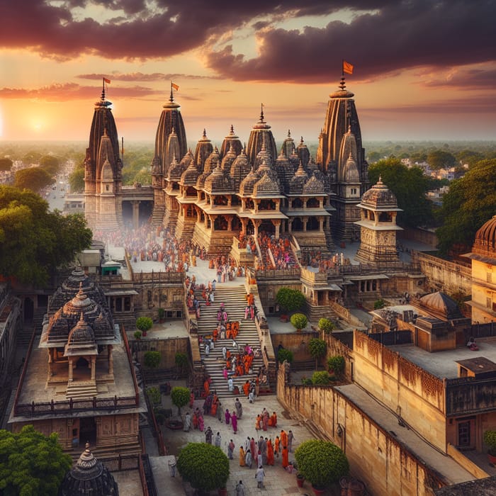 Hanuman Gahri Temple: Panoramic View at Sunset | Ayodhya Experience