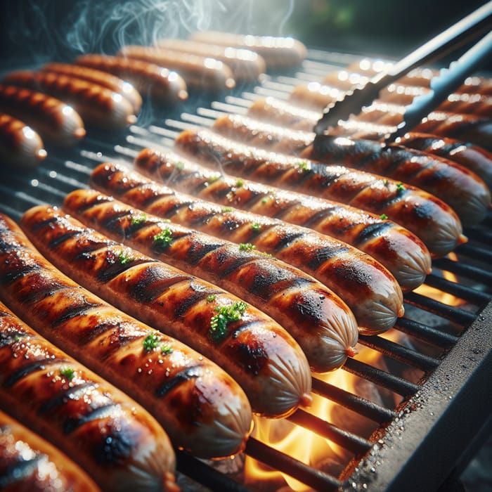 Succulent Grilled Sausages on BBQ