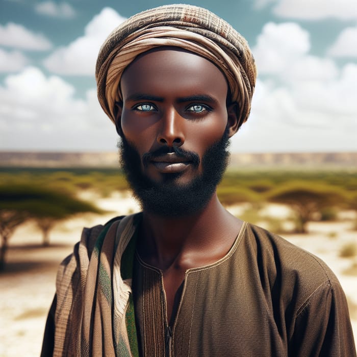Somali Man with Bright Blue Eyes