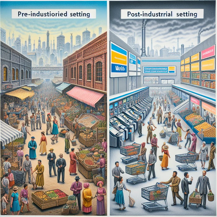 Efficiency Comparison: Traditional Market vs. Supermarket Chain