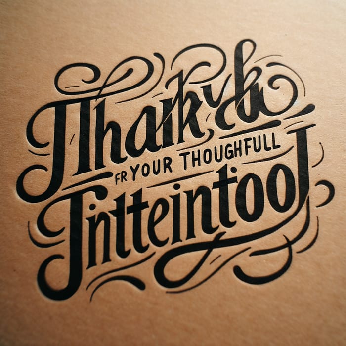 Hand-Written Thank You Note on Cardboard