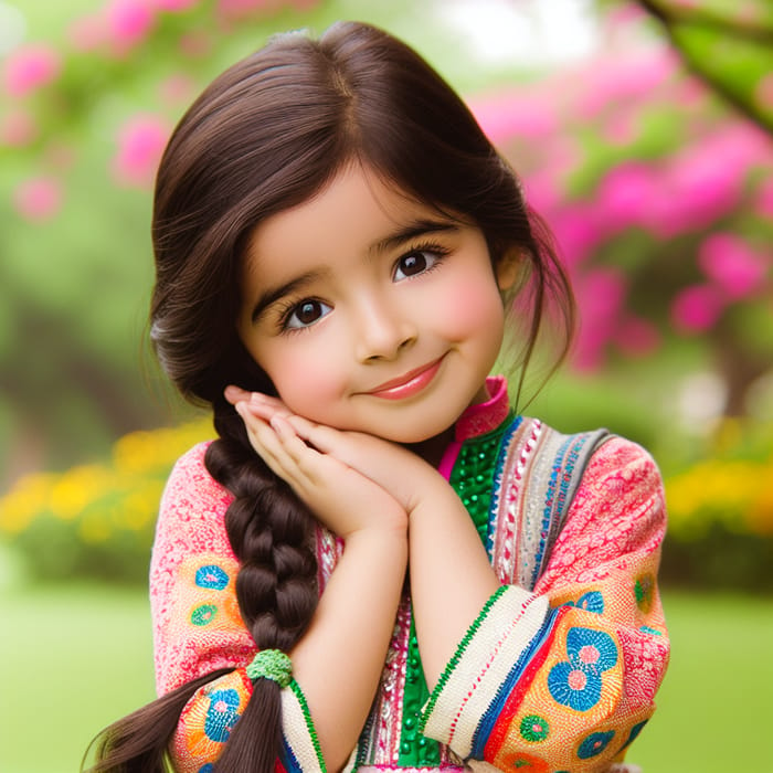 Cute Indian Girl in Traditional Attire | Innocent & Vibrant Portrait