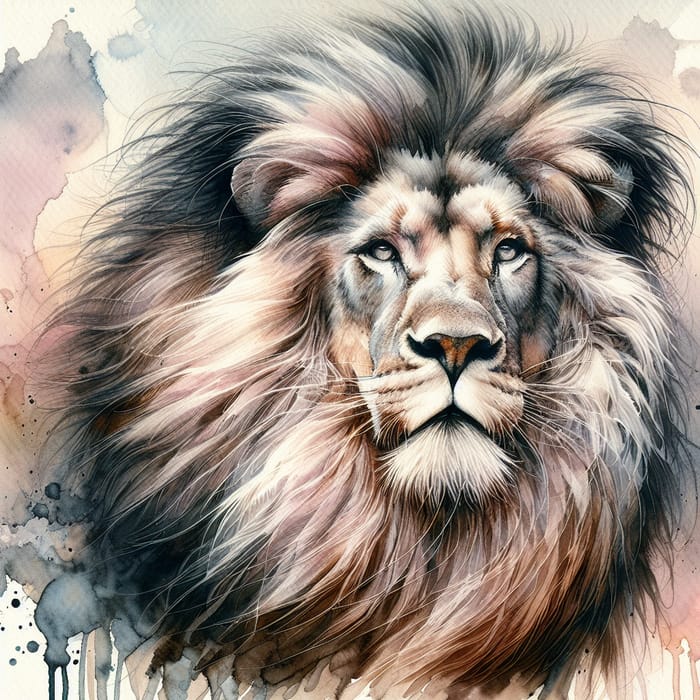 Majestic Lion Watercolor Painting | Majestic Beast Portrait