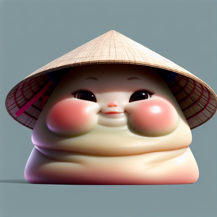 Adorable Dumpling-Like Female Character in Conical Hat | Bread and Cake Lover