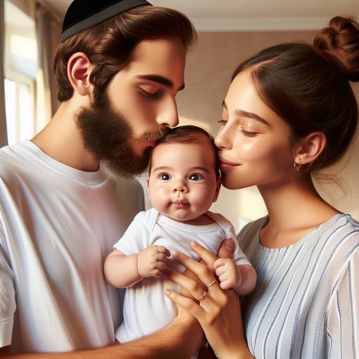 Young Jewish Couple with Baby | Happy Family Portrait
