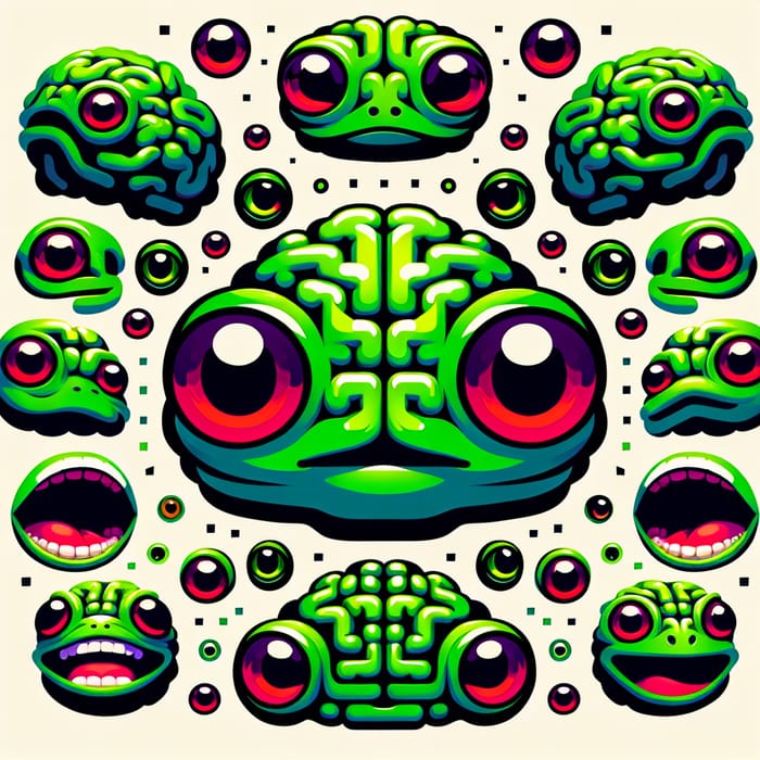 Pepe's Playful Green Frog Universe | Digital Art Aesthetic