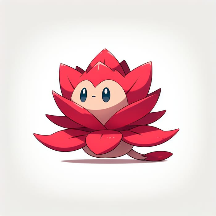 Red Lotus-Like Pokemon Creature in Rouge