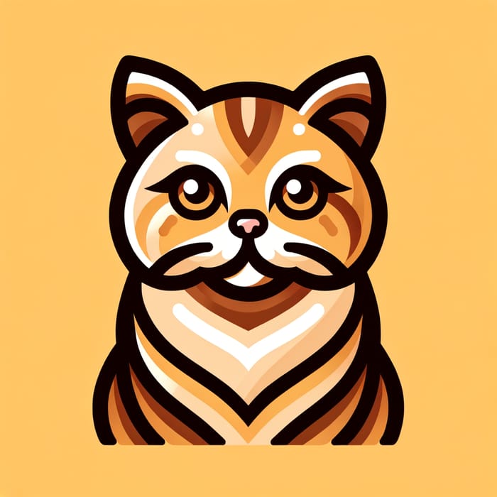 Simple & Bold Cat Illustration in Flat Style