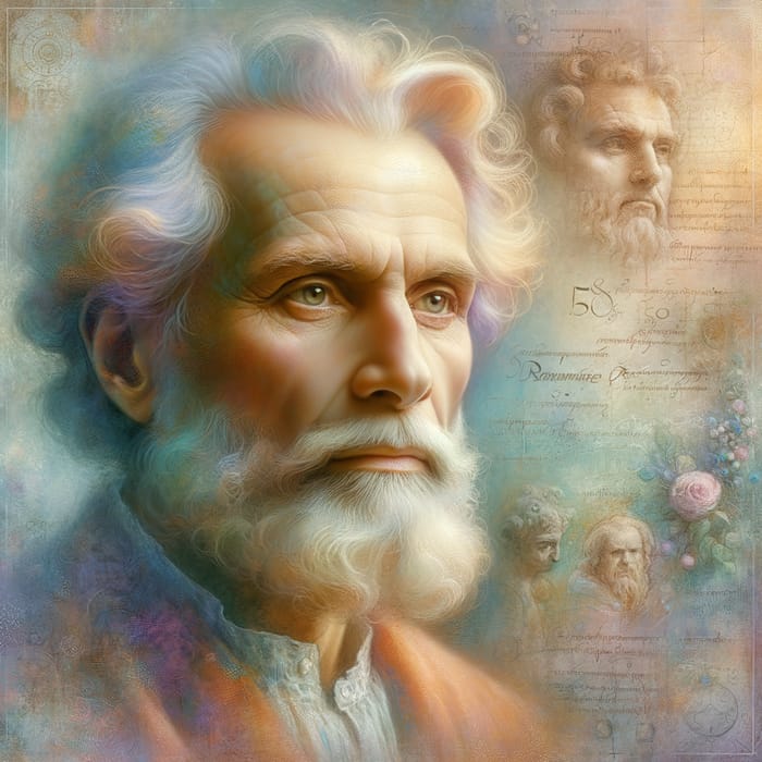 Wise Gentleman in Vibrant Pastel Portrait | Timeless Masterpiece