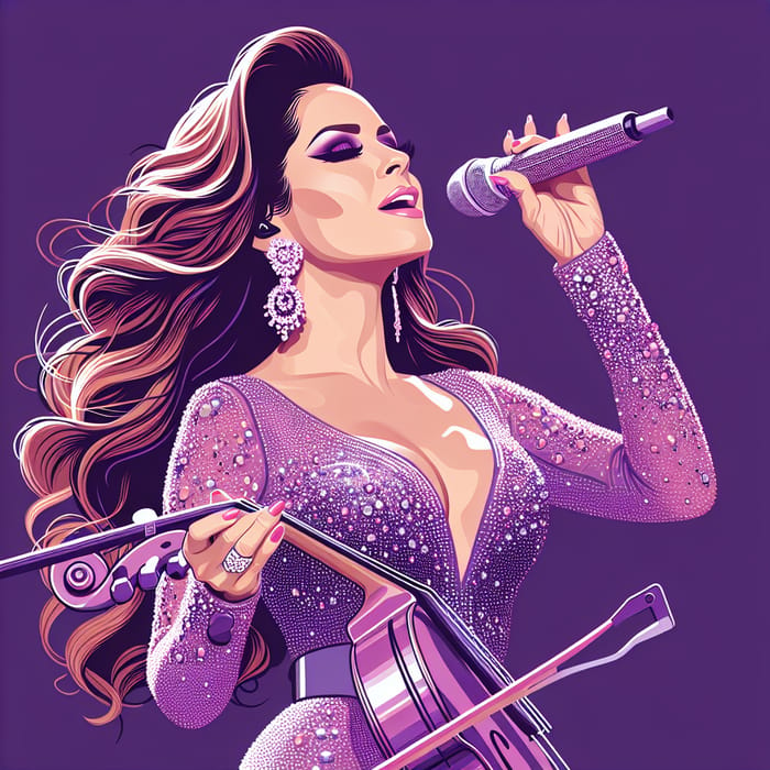 Selena Quintanilla Tribute Image: Latin Music Queen in Glittering Purple Outfit