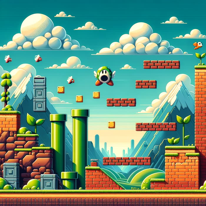 Classic Mario Video Game Background