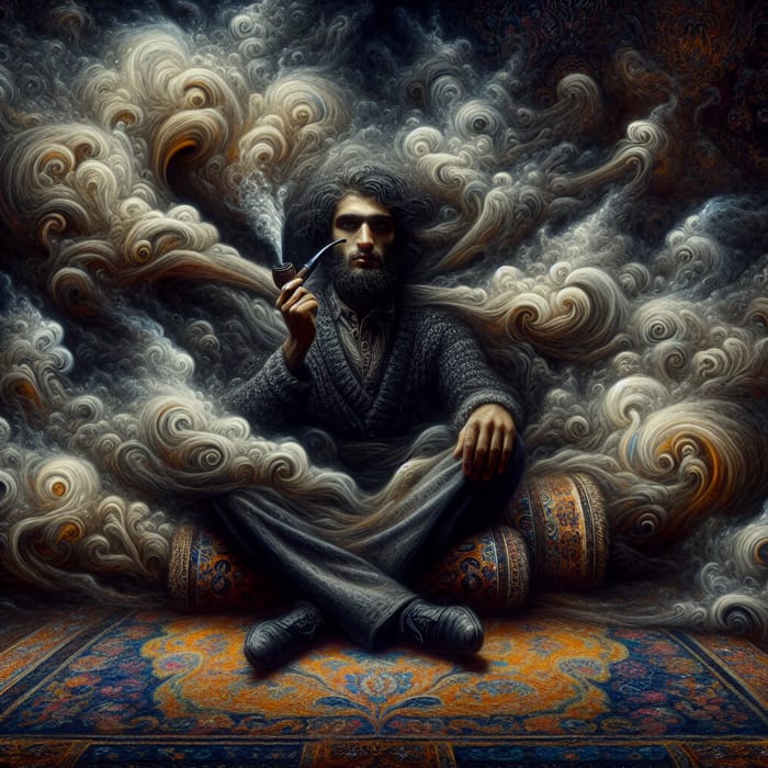 Opium Man in Surreal Middle-Eastern Fantasy Dream