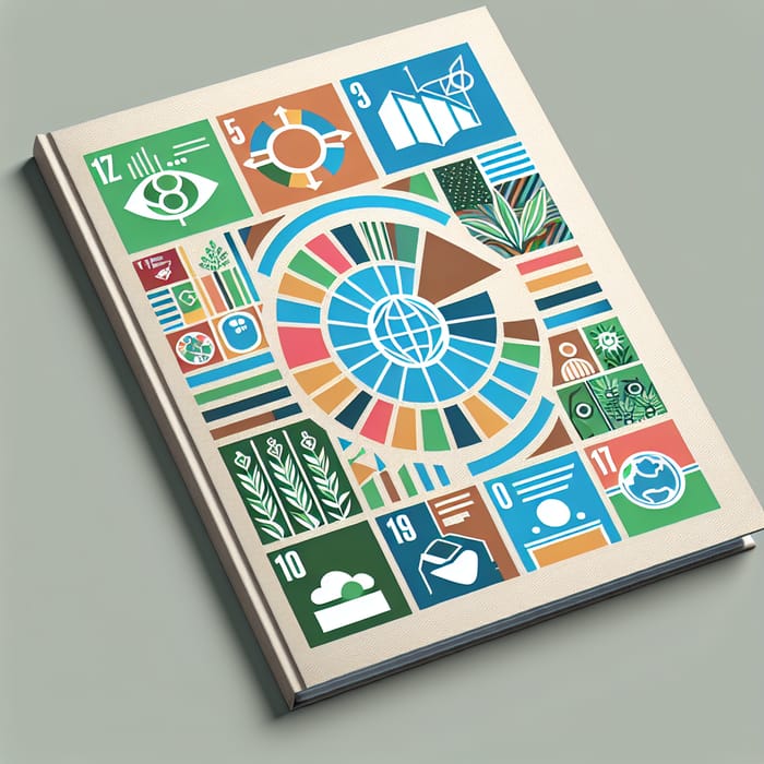 Stylized Sustainable School Yearbook Cover Design with UN SDG Theme