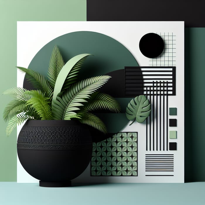 Black and Green Planter Background Design Ideas
