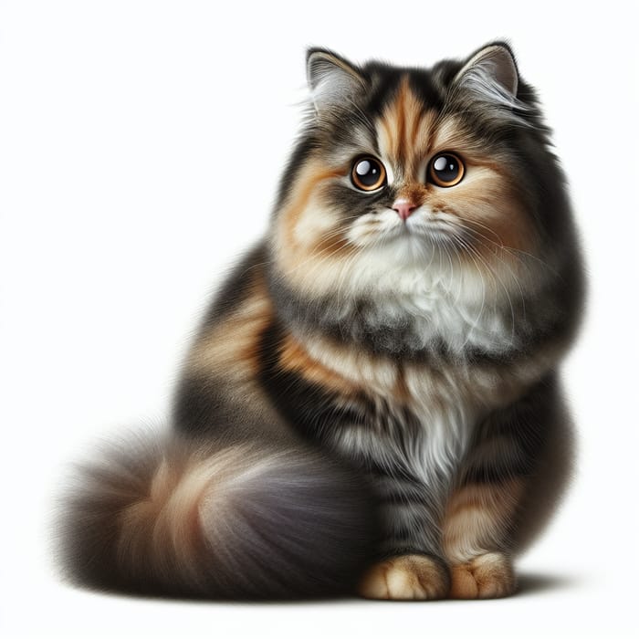 Adorable Multicolored Cat | Fluffy Tail Beauty