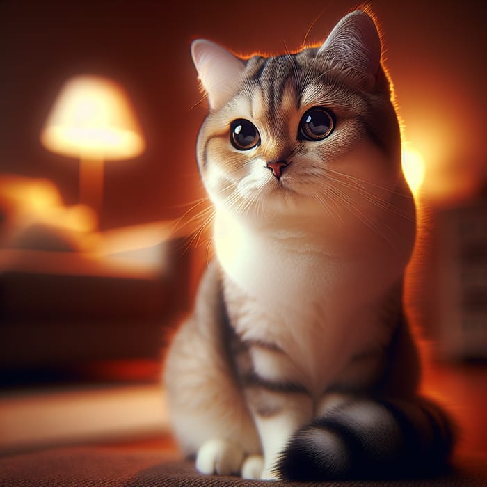 Adorable House Cat - Soft Fur, Curious Eyes