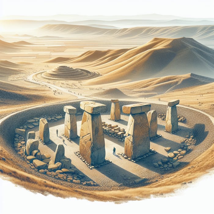 Realistic Illustration of Göbeklitepe Archaeological Site in 9500 BC