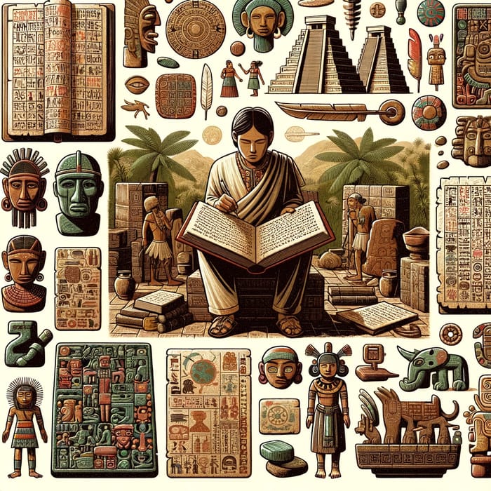 Illustration of Pre-Hispanic Latin American Literary Tradition