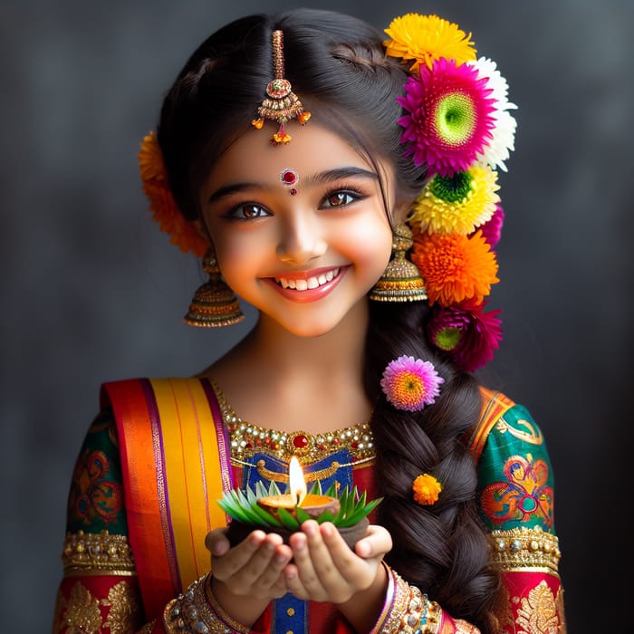 Beautiful Tamil Girl in Traditional Attire