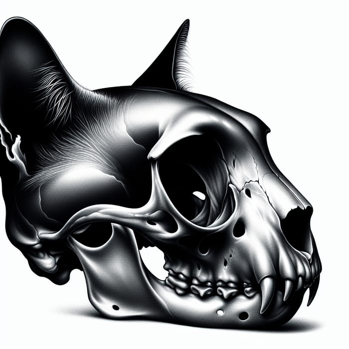Cat Skull Design: Macabre Feline Aesthetic Artwork