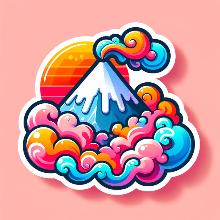Whimsical Smoke Cloud & Mountain Sticker | PUFF AND PEAK