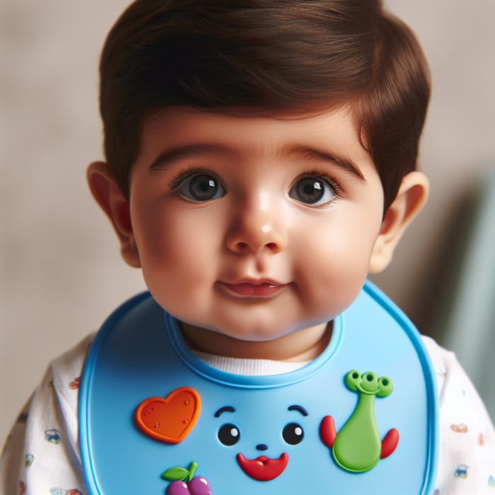 Adorable Silicone Bib for Baby | Cute Blue Design