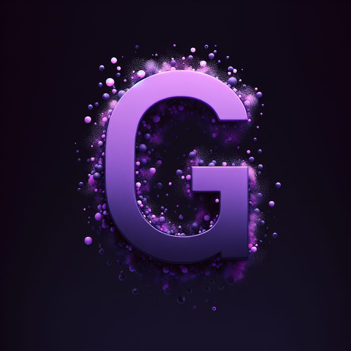 Purple and White Letter 'G' on Black Background
