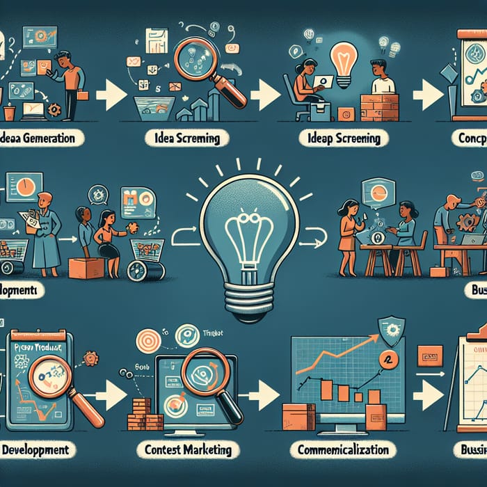Illustration of the Eight Stages of New Product Development Flow