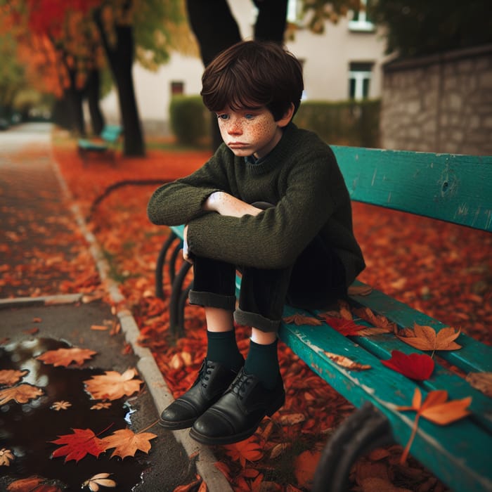 Lonely Boy in Autumn: A Moment of Reflection