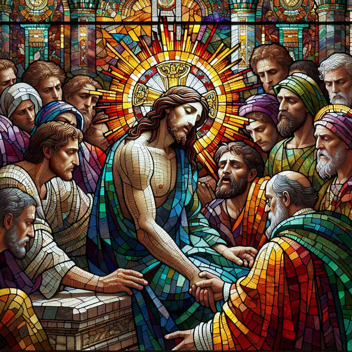 Mosaic of Jesus' Sentencing for Stained Glass Art