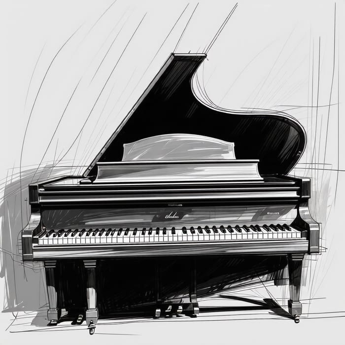 Sketch with Piano - Creative Music Artwork